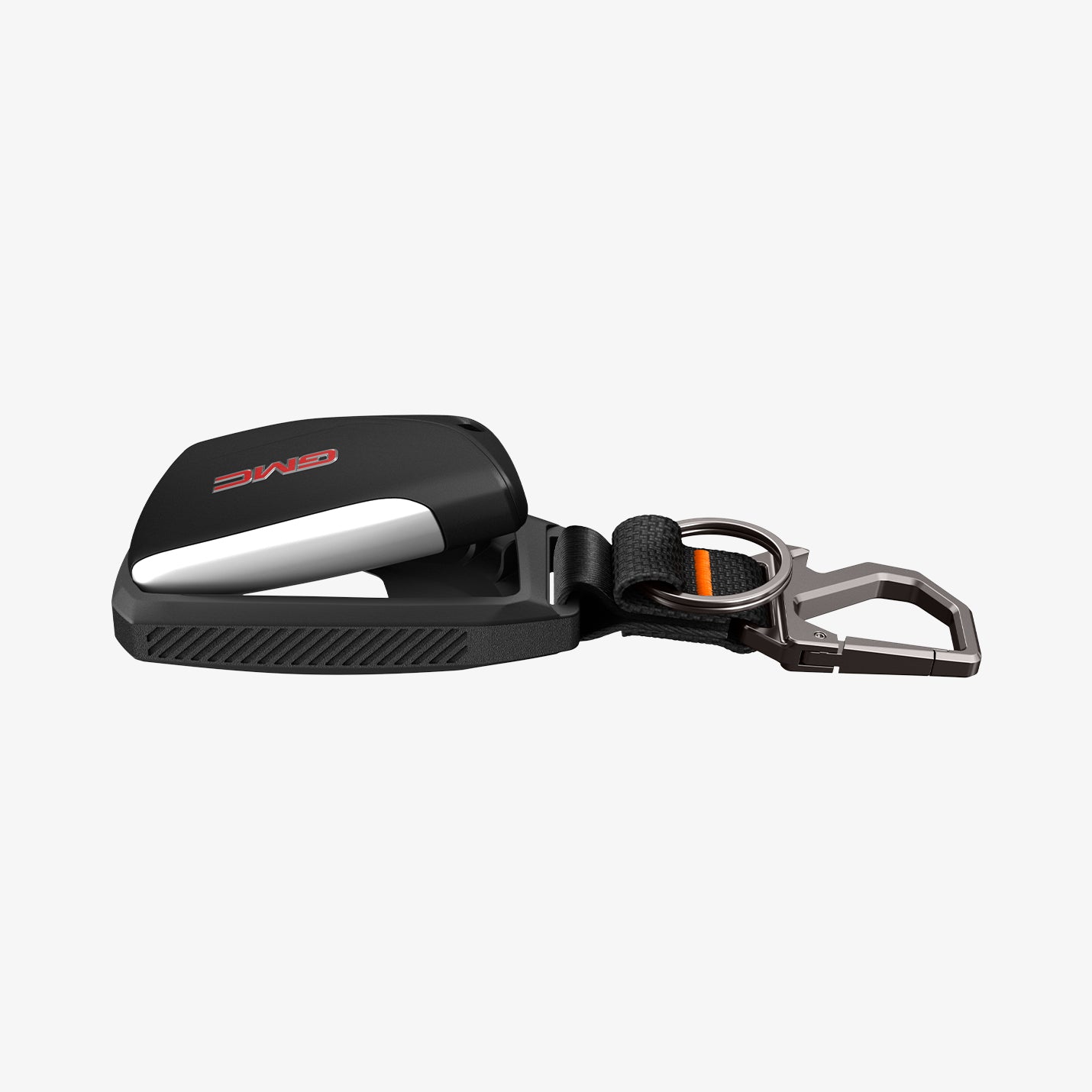 ACS11419 - Chevrolet & GMC Key Fob Cover | CK100 showing GMC key fob cover side view with logo visible and carabiner keychain attached