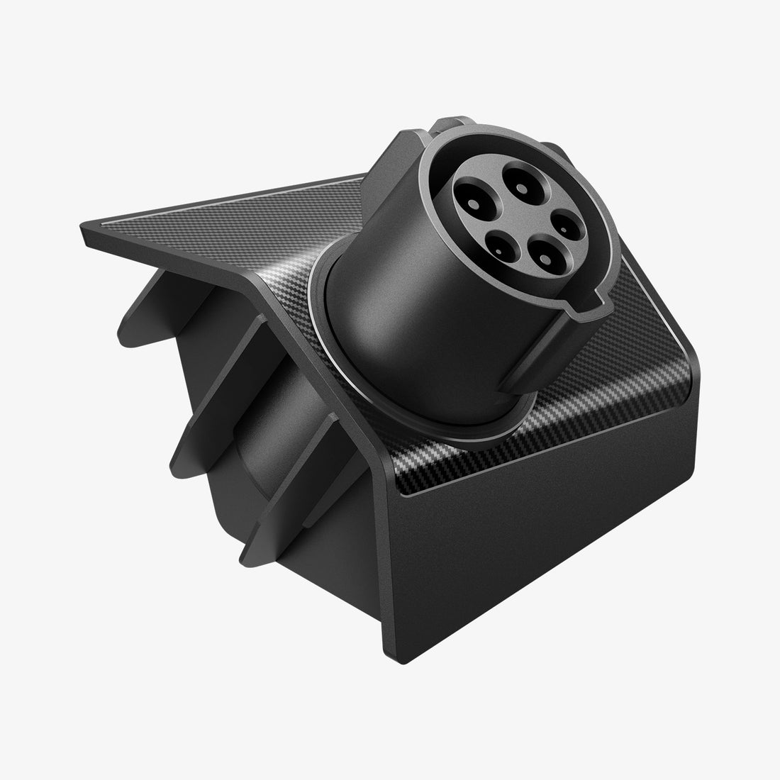 ACP09182 - Tesla cybertruck Charging Adapter Door Dock CO252 in Black showing the top, sides and inner