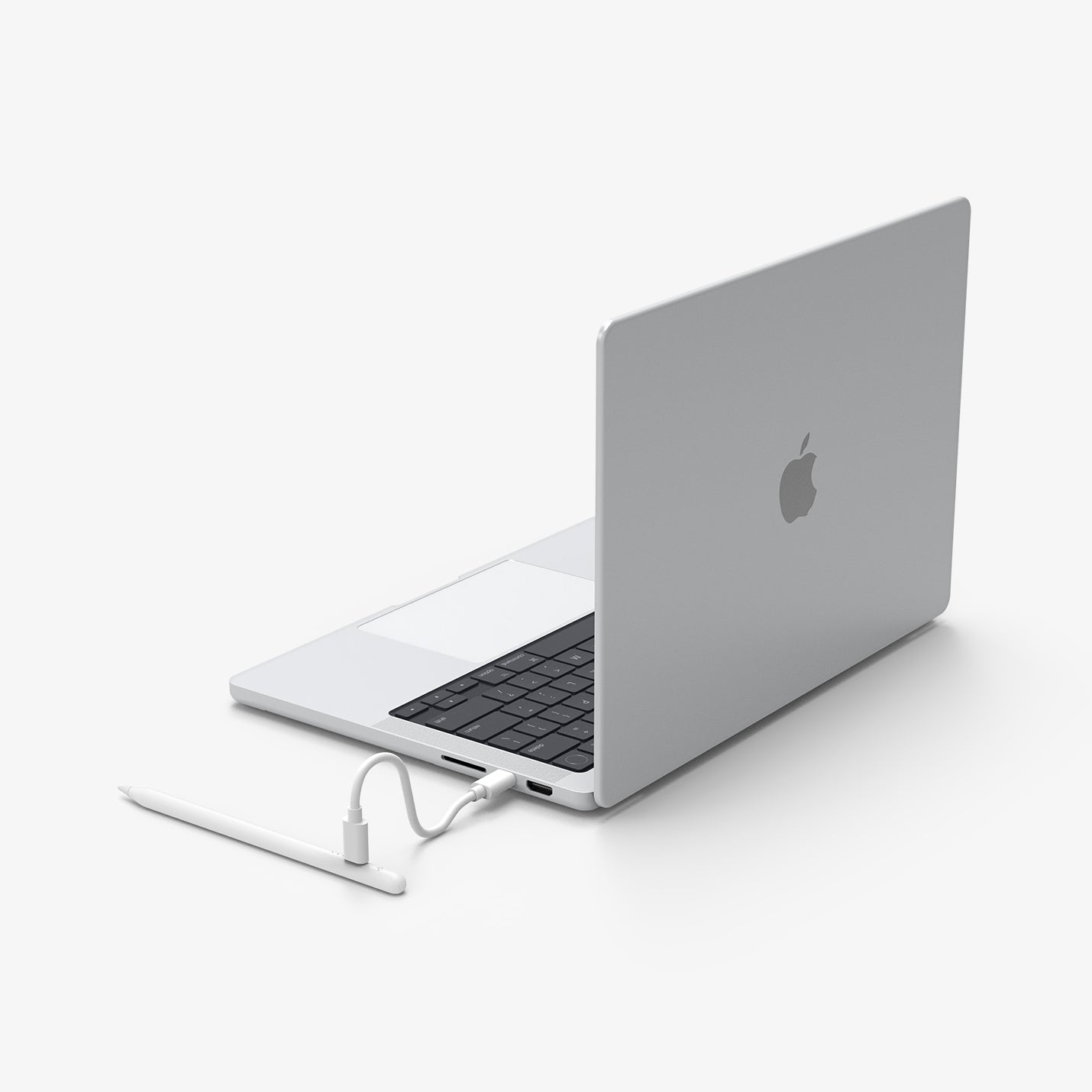 APP07858 - Apple Stylus Pen | DA12 White showing charging with laptop