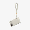 AFA10617 - DA30S LS lanyard strap light gray wrist strap attached to smartphone showing secure tethered carry and minimalist design