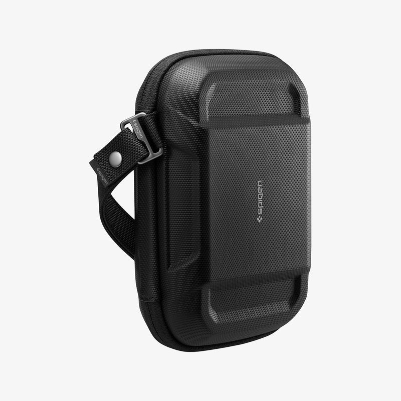 AFA04310 - DJI Action 2 Case Rugged Armor Pro Pouch in black showing the front and partial side