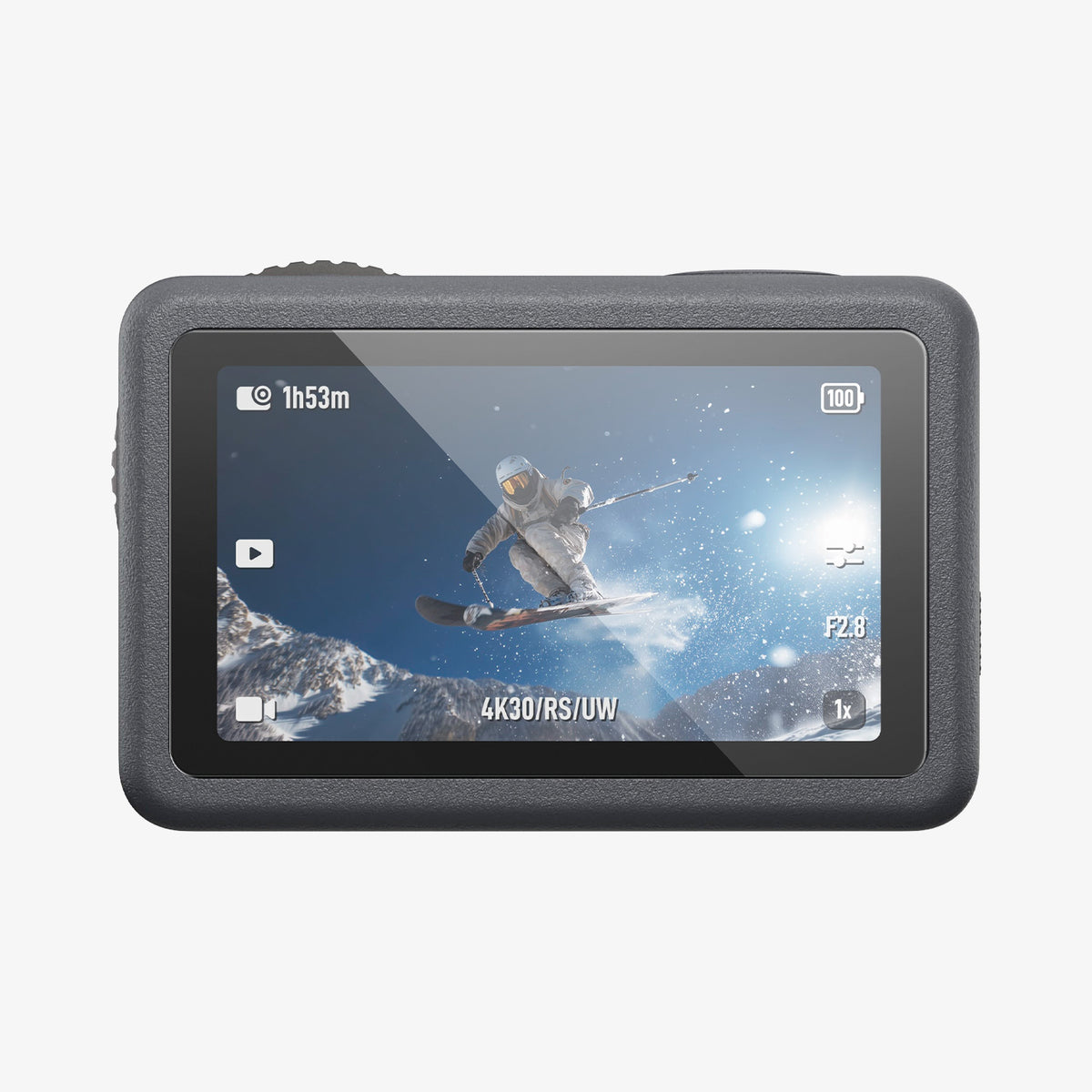 AGL11837 - DJI Osmo Action 6 GLAS.tR SLIM showing an action camera rear display with a screen protector applied