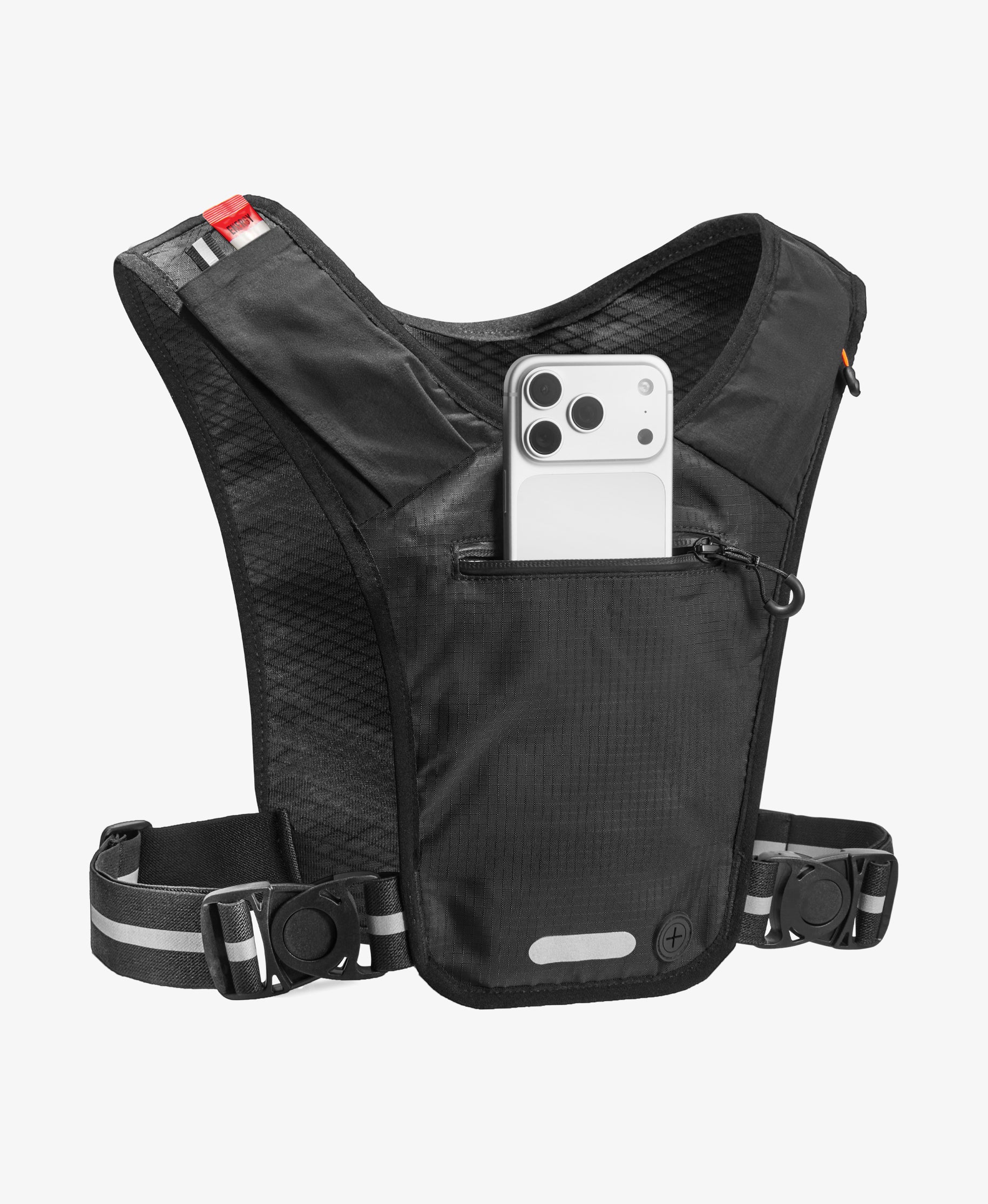 AMP11390 - Dynamic Shield™ Running Vest | A720 L-XL in Black showing the front with small pocket