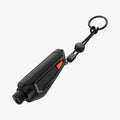 ACP06988 - Car Escape Tool in Black showing the top, round tip, partial side with a string and a key ring attached
