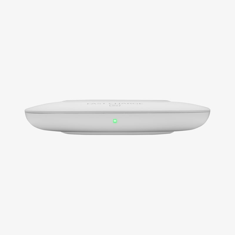 000CH22588 - Essential® 10W Wireless Charger F301W in White showing the partial font, partial bottom and side