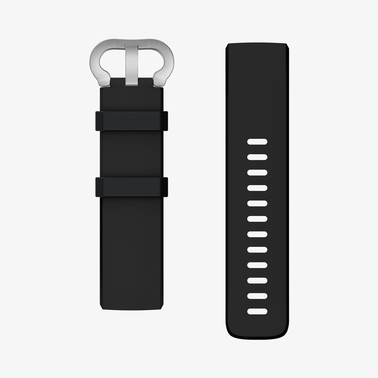 N05MP26020 - Fitbit Series Band Silicone Fit in black showing the two parts of watch band