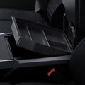 ACP08900 - Ford Armrest Console Organizer | FO220 in Black showing the top, partial side, partially lifted from the center console