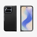 ACS11458 - Pixel 11 Pro Fold Slim Armor Pro (Mag Fit) Black front and back views of the Slim Armor Pro MagFit case with full hinge protection for Pixel 11 Pro Fold.