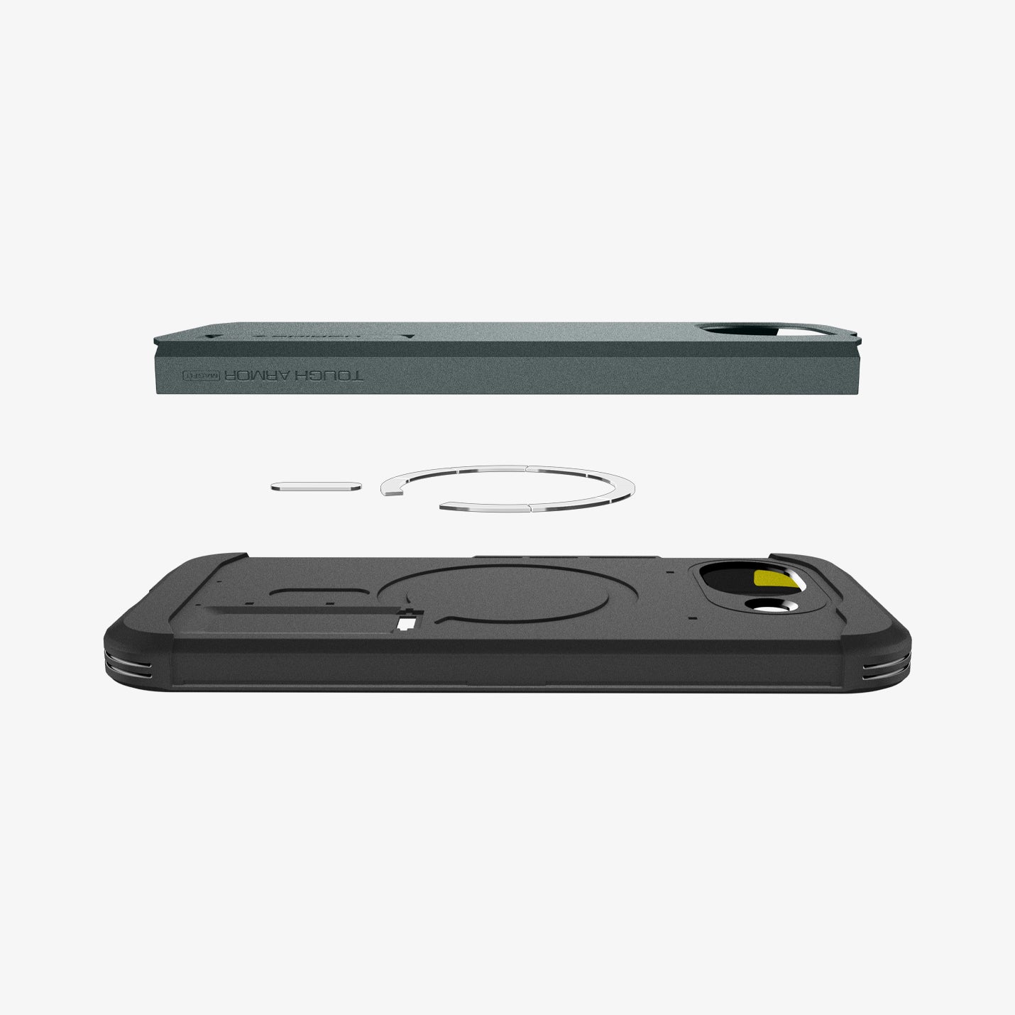 ACS11282 - Pixel 10a Tough Armor (Mag Fit) in Abyss Green showing the multiple layers of case