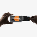 AGL09665 - Pixel 10 Pro Fold Screen Protector EZ Fit Pro GLAS.tR showing a hand pulling the peel strip of ez fit tray