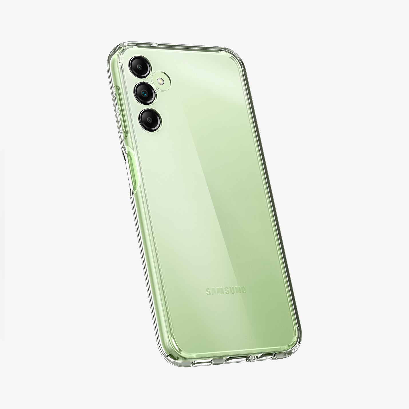 ACS05846 - Galaxy A14 5G (NA) Case Ultra Hybrid in Crystal Clear showing the back and partial side slightly titled