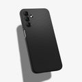 ACS07246 - Galaxy A15 5G Case Liquid Air in Matte Black showing the back, partial side with buttons slightly tilting