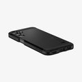 ACS07242 - Galaxy A15 5G Case Tough Armor in Black showing the back partial side and bottom on a flat surface