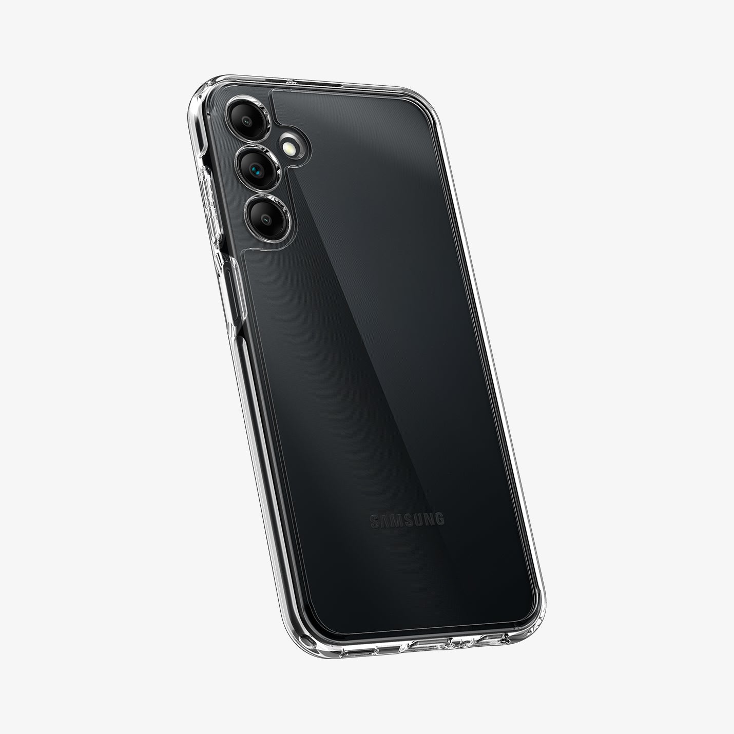 ACS07241 - Galaxy A15 5G Case Ultra Hybrid in Crystal Clear showing the back and partial side slightly titled