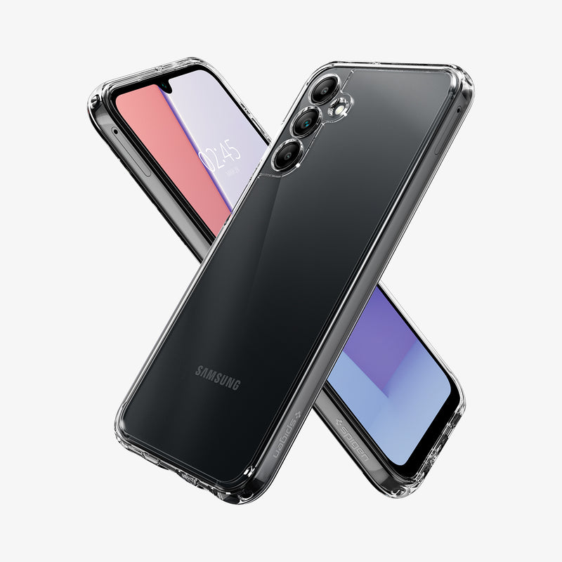 ACS07241 - Galaxy A15 5G Case Ultra Hybrid in Crystal Clear showing the back, partial side behind it is another device showing partial front and side