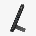 ACS08889 - Galaxy A16 5G Case Tough Armor in Black showing the bottom and a propped up built-in kickstand