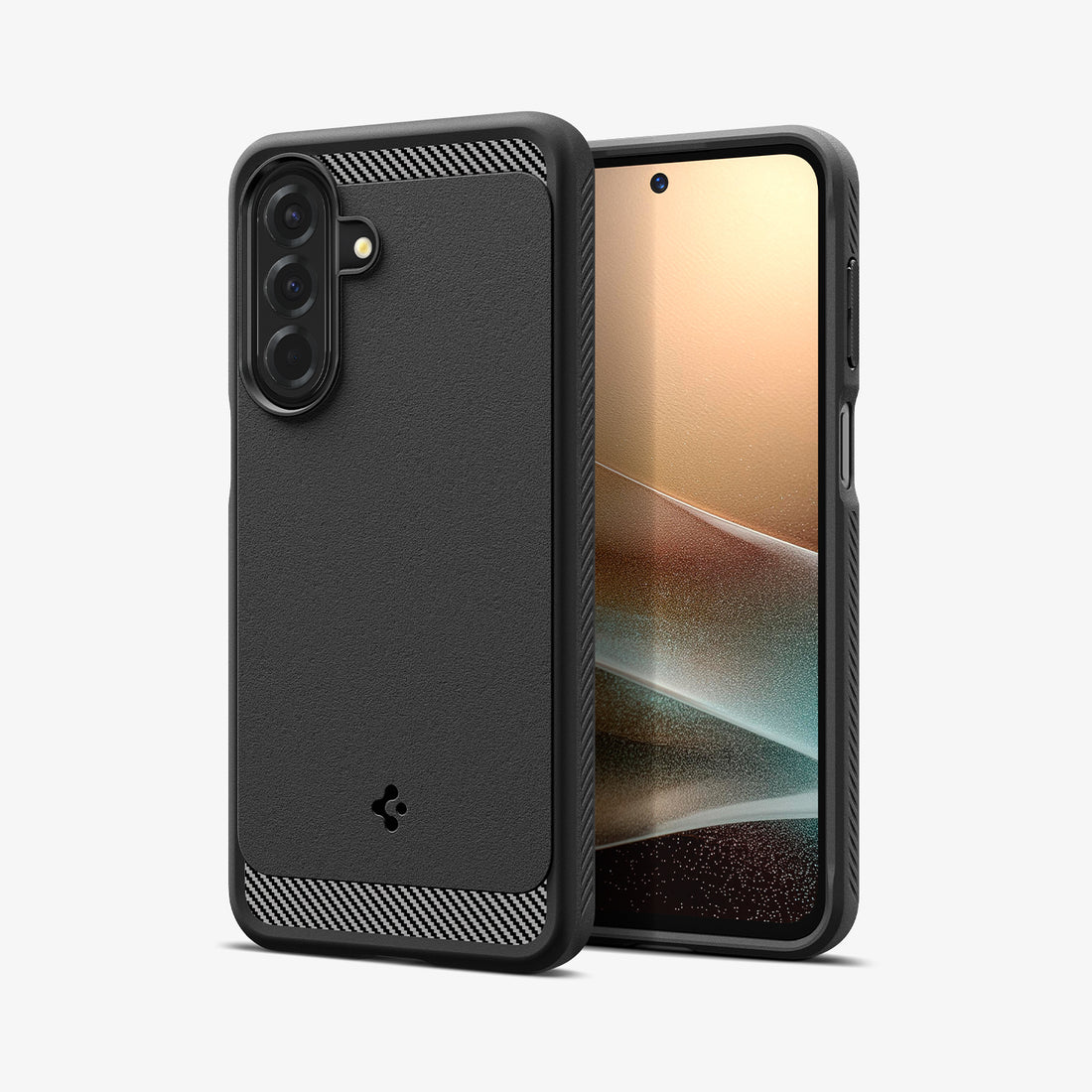 ACS11312 - Galaxy A27 5G Rugged Armor showing front and back views of Galaxy A27 5G Rugged Armor with a slim textured profile and raised edges