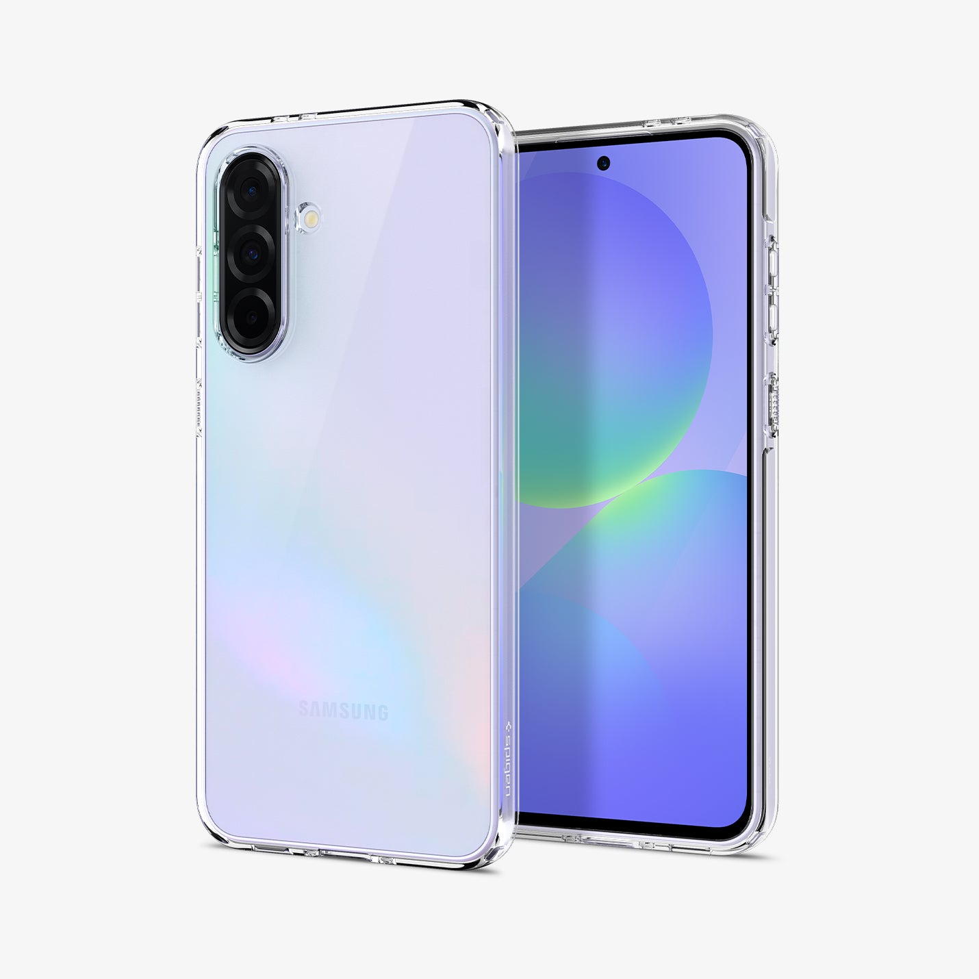 ACS09167 - Galaxy A36 5G Case Liquid Crystal in Crystal Clear showing the back, partial front and sides