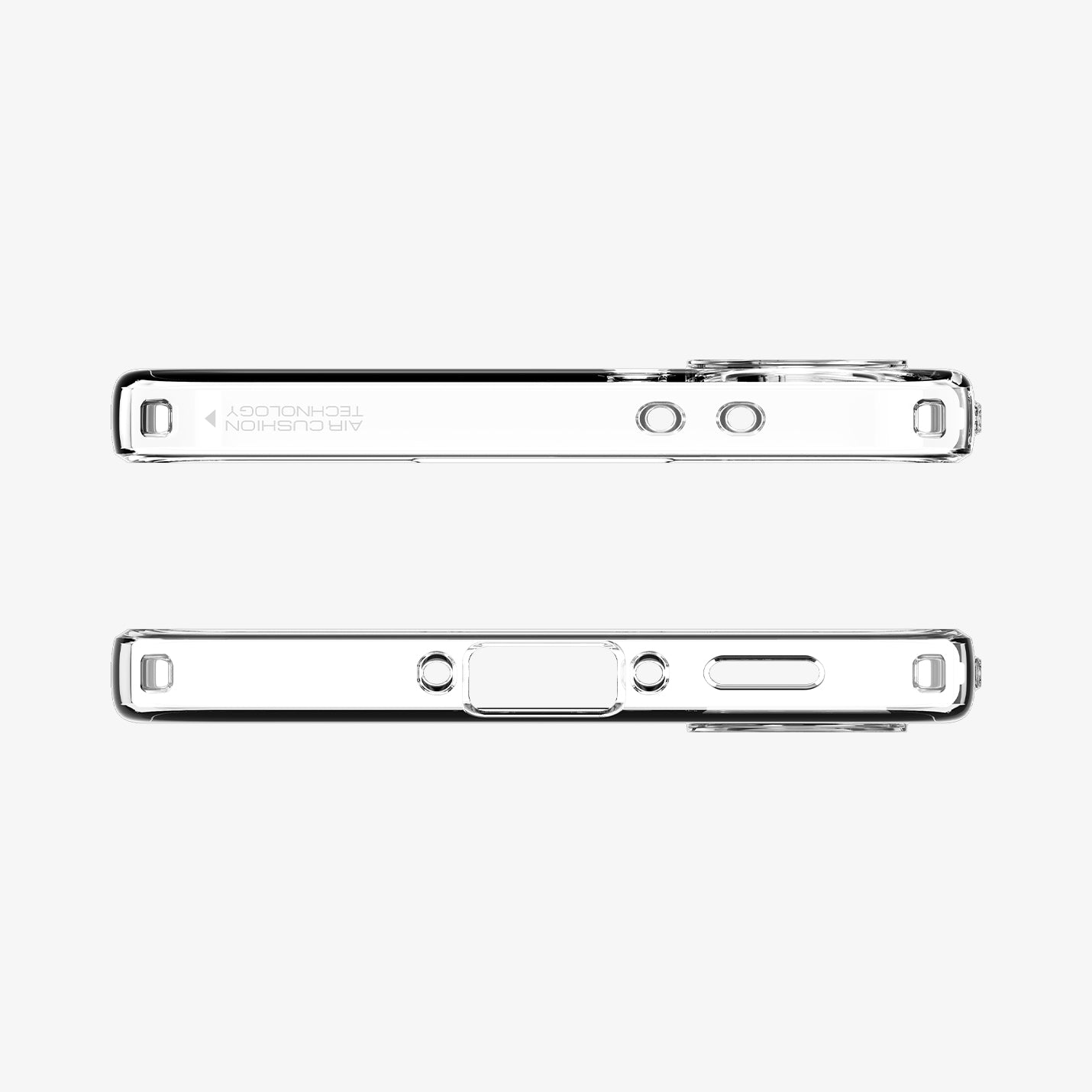 ACS09167 - Galaxy A36 5G Case Liquid Crystal in Crystal Clear showing the top and bottom