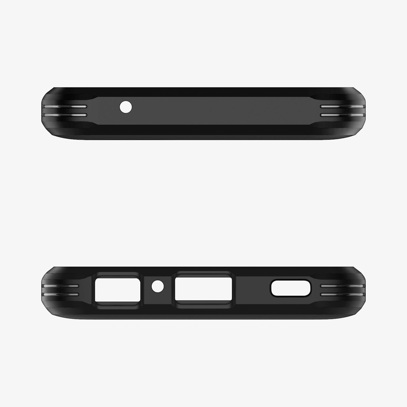 ACS02319 - Galaxy A52 Case Tough Armor in Black showing the top and bottom