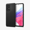 ACS04257 - Galaxy A53 5G Case Thin Fit in Black showing the back next to it a device showing front