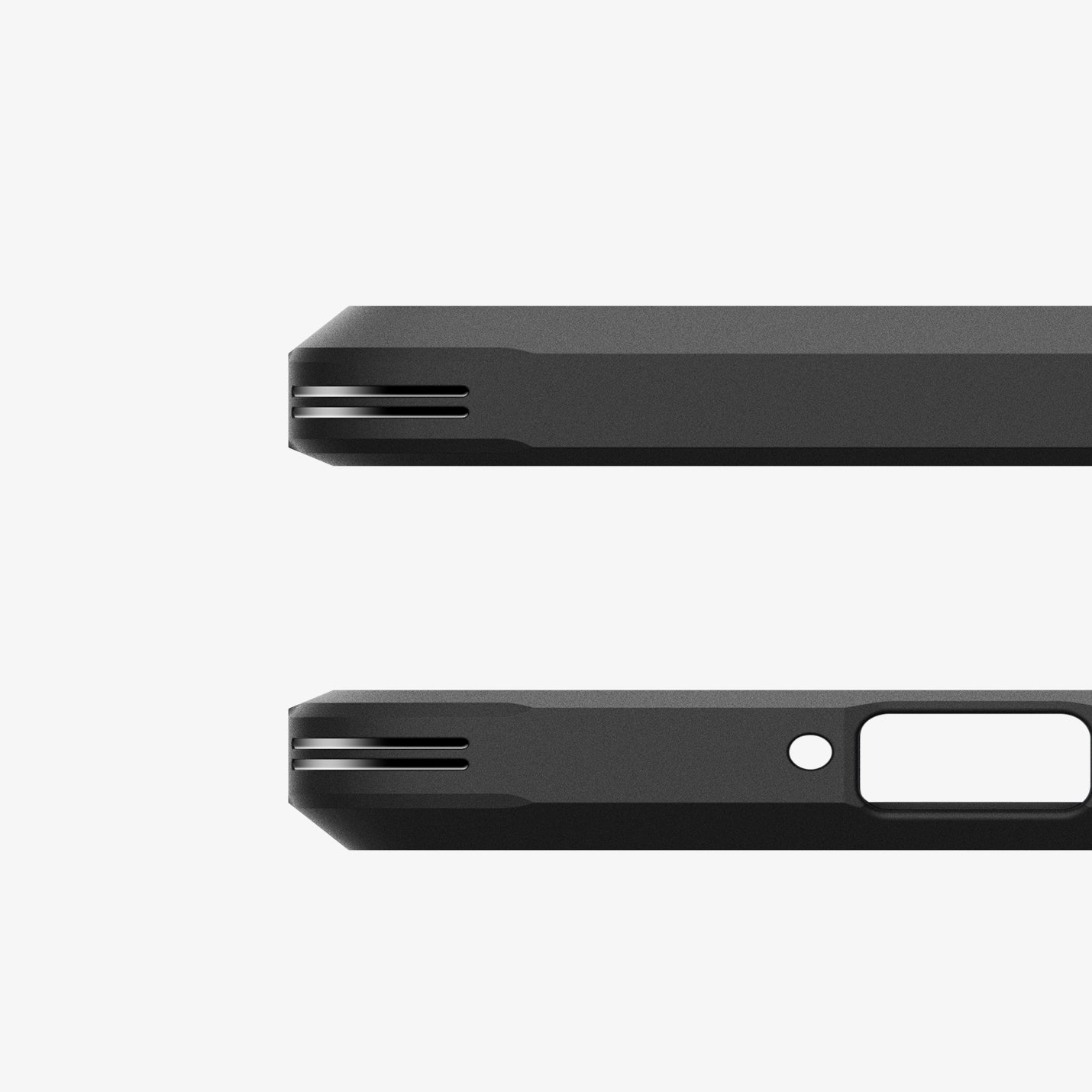 ACS09294 - Galaxy A56 5G Case Tough Armor in Black showing the partial top and bottom