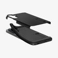 ACS09294 - Galaxy A56 5G Case Tough Armor in Black showing the back layer, hovering above the tpu, partially lifted from the device