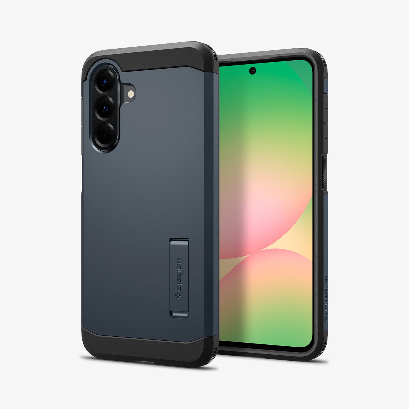 ACS09295 - Galaxy A56 5G Case Tough Armor in Metal Slate showing the back, partial front and sides