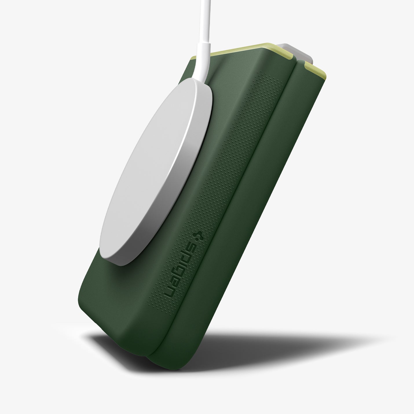 ACS11159 - Galaxy Z Flip 7 Nano Pop (MagFit) in Avo Green showing the back and side with magsafe charger