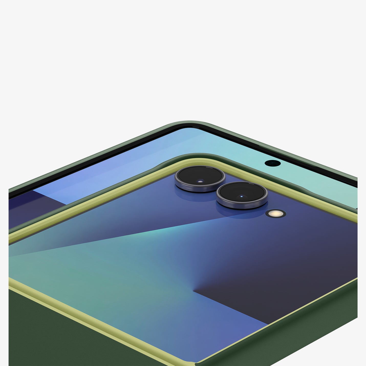 ACS11159 - Galaxy Z Flip 7 Nano Pop (MagFit) in Avo Green showing the back zoomed in on the camera lens