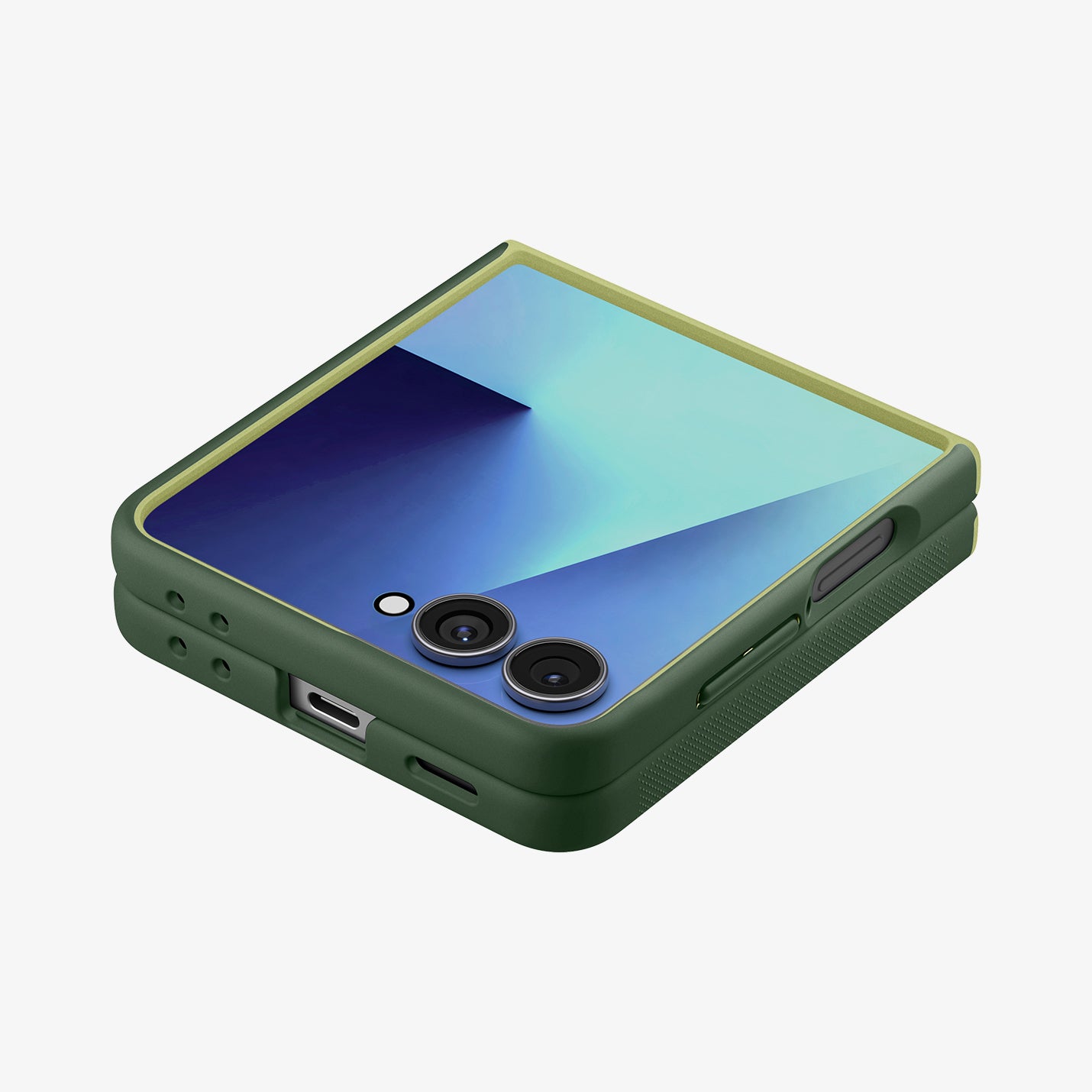 ACS11159 - Galaxy Z Flip 7 Nano Pop (MagFit) in Avo Green showing the back, top and side