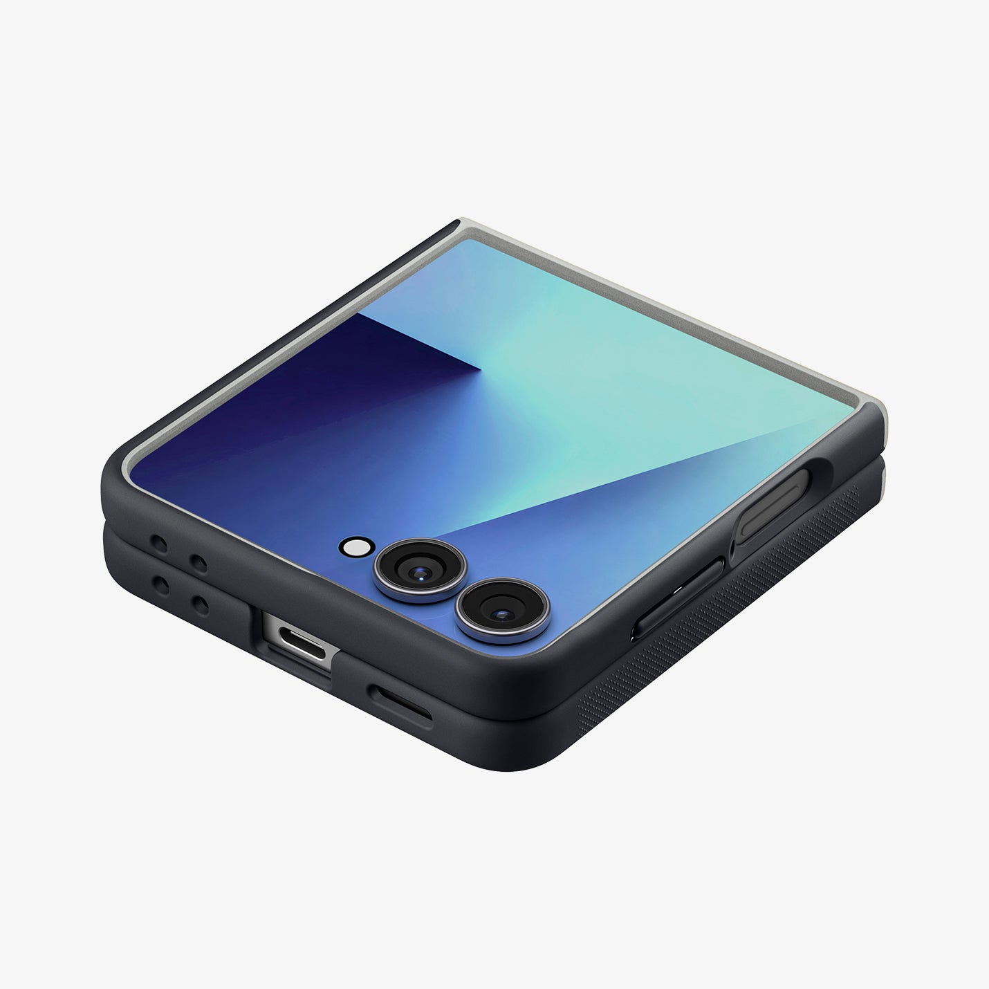 ACS11158 - Galaxy Z Flip 7 Nano Pop (MagFit) in Black Sesame showing the back, top and side