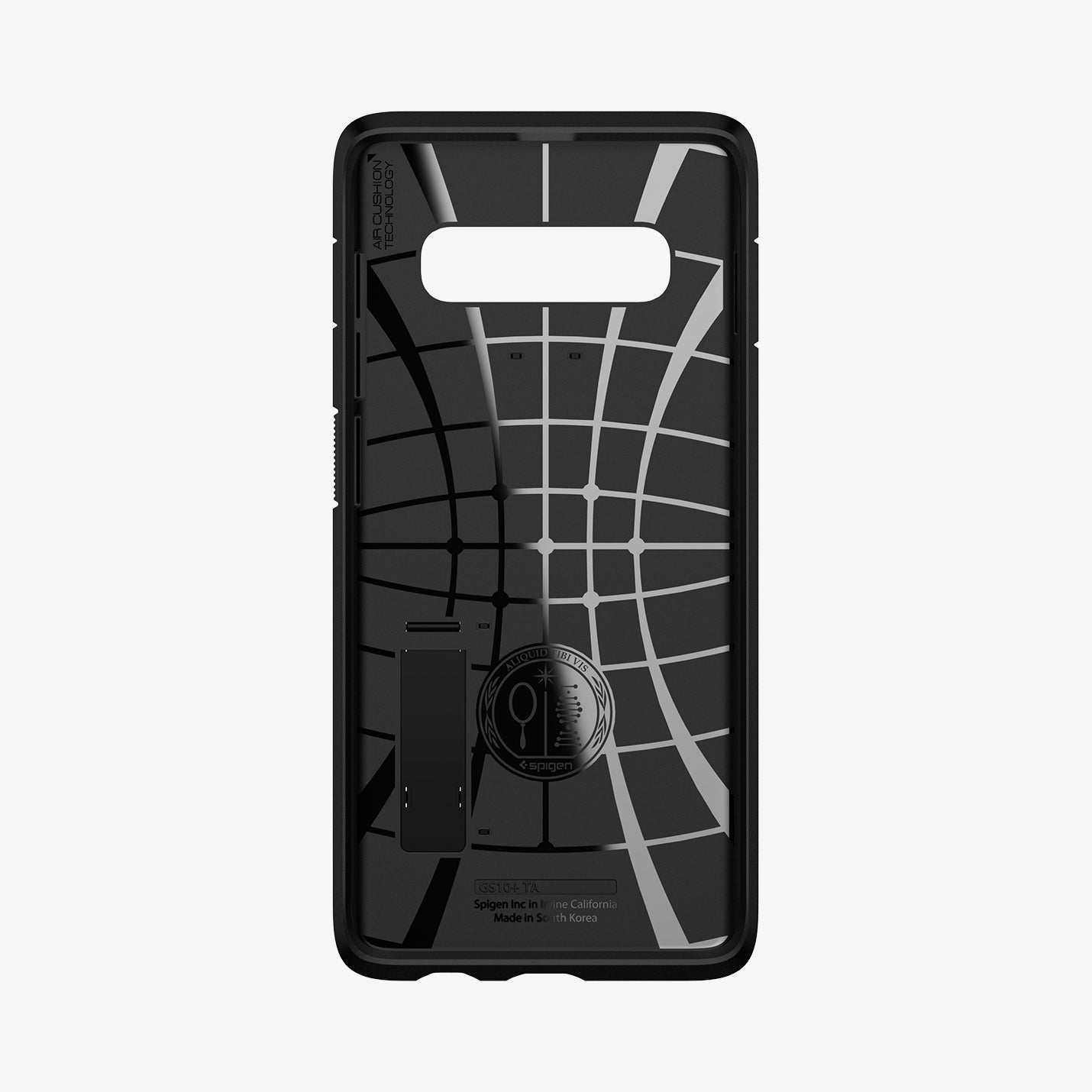 606CS25770 - Galaxy S10 Plus Tough Armor Case in black showing the inside of case