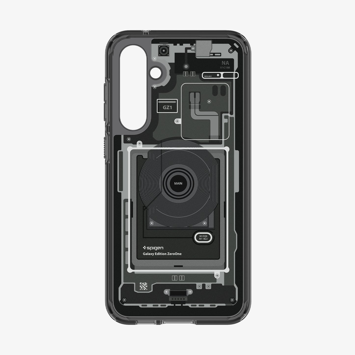 ACS06372 - Galaxy S23 FE Case Ultra Hybrid in zero one showing the inside of case