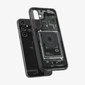 ACS06372 - Galaxy S23 FE Case Ultra Hybrid in zero one showing the back with case hovering away from the device