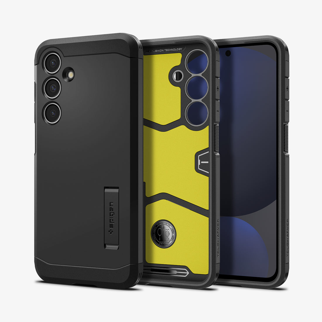 ACS08623 - Galaxy S24 FE Case Tough Armor (MagFit) in Black showing the back, partial inner, partial front and sides