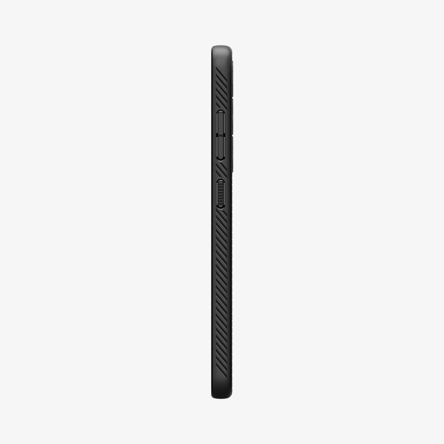 ACS07327 - Galaxy S24 Plus Case Liquid Air in Matte Black showing the side with side buttons
