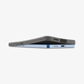 ACS09404 - Galaxy S25 Case Liquid Air in Marble Gray showing the top and side partially lifted from the device