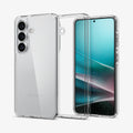 ACS11060  - Galaxy S26 Case Ultra Hybrid Crystal Clear showing the back with the device, partial back case only, partial front and sides