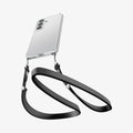 ACS11060  - Galaxy S26 Case Ultra Hybrid Crystal Clear showing device and case with double strap on bottom
