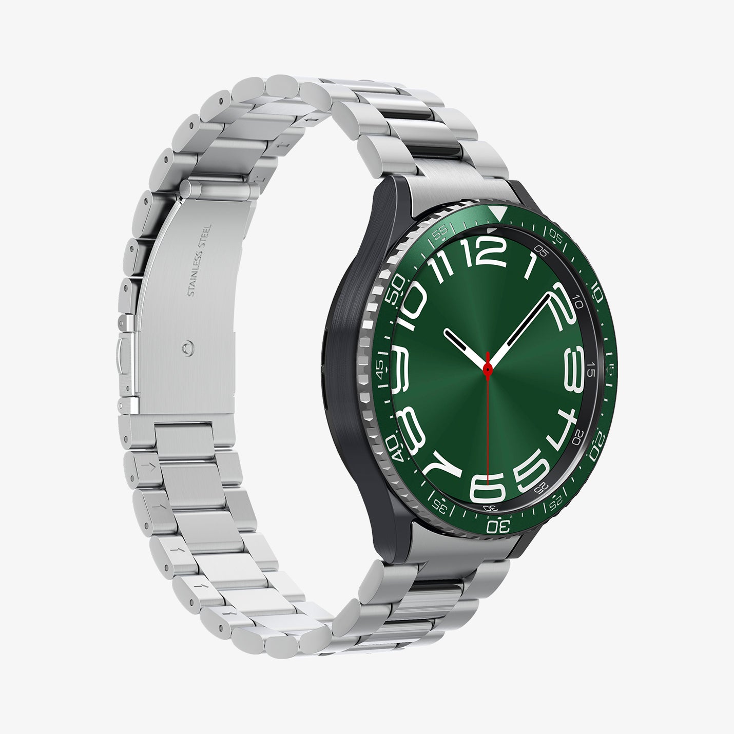 ACS07127 - Watch 6 Classic (47mm) Bezel Tune in Green showing the front and partial side