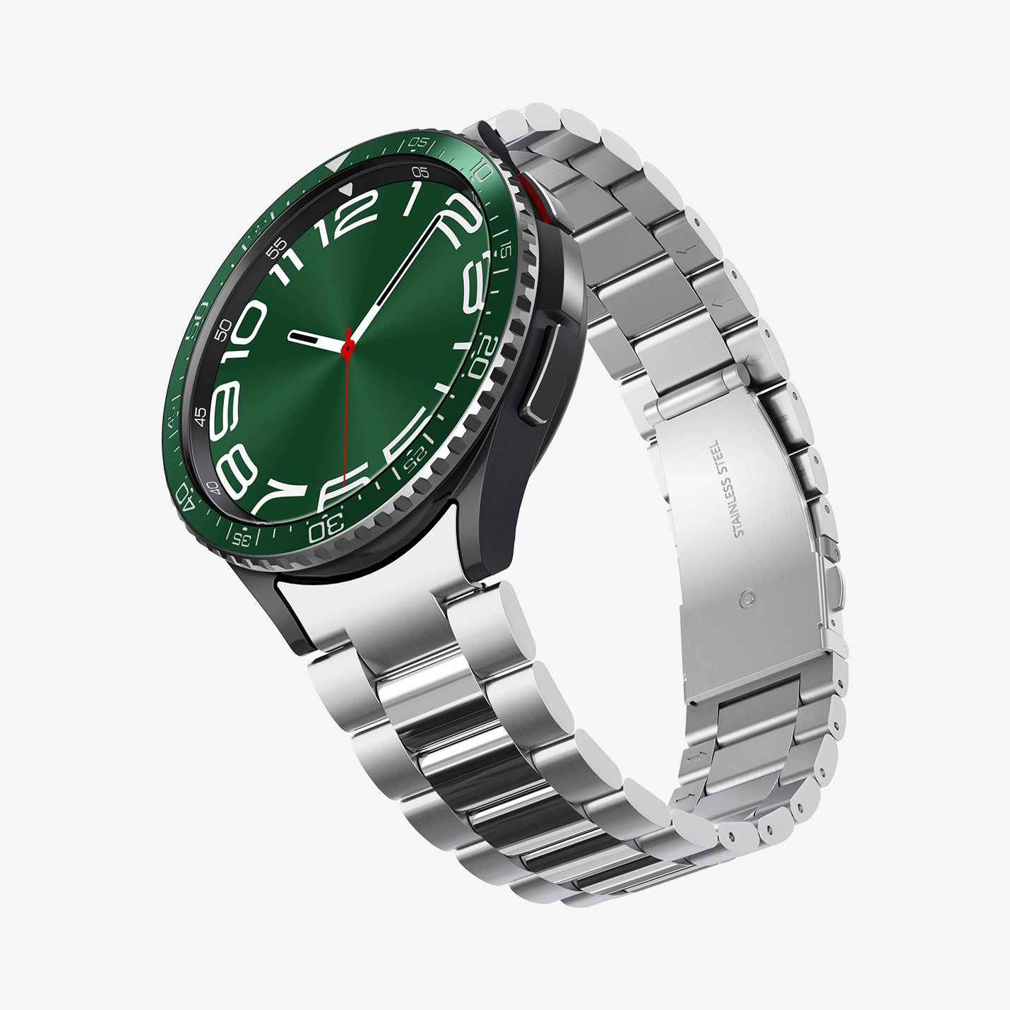 ACS07127 - Watch 6 Classic (47mm) Bezel Tune in Green showing the front, side and bottom