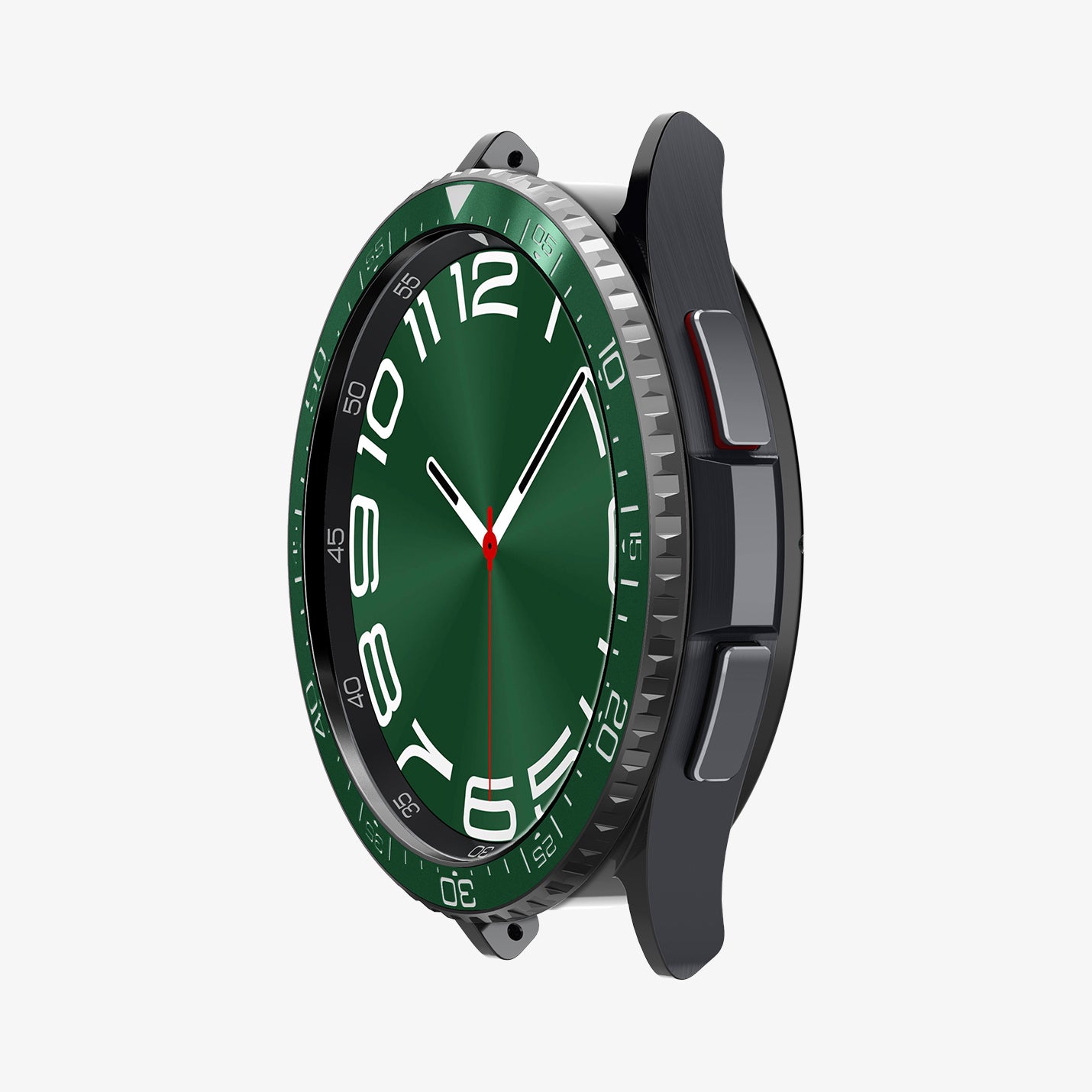 ACS07127 - Watch 6 Classic (47mm) Bezel Tune in Green showing the front and side of watch face
