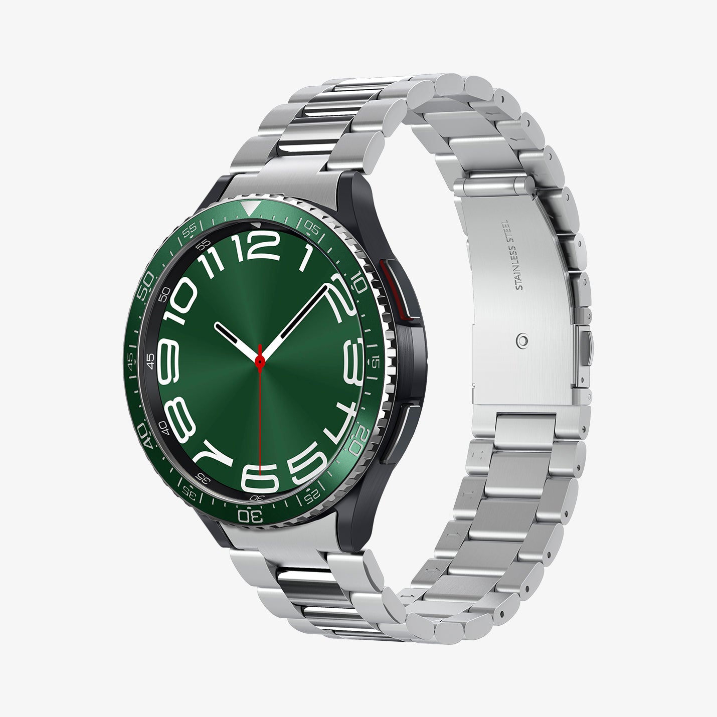 ACS07127 - Watch 6 Classic (47mm) Bezel Tune in Green showing the front, side and inside of band