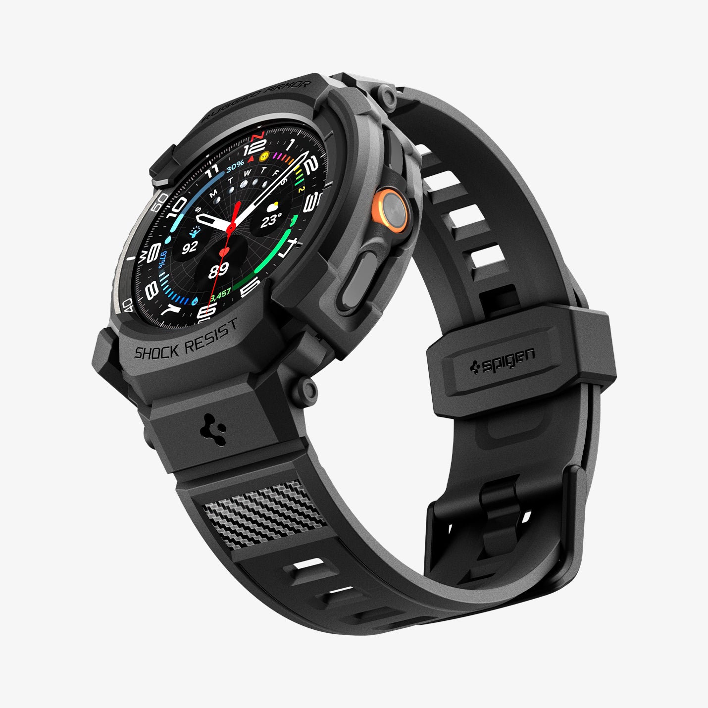 ACS10013 - Galaxy Watch 8 Rugged Armor Pro showing the front, side and bottom