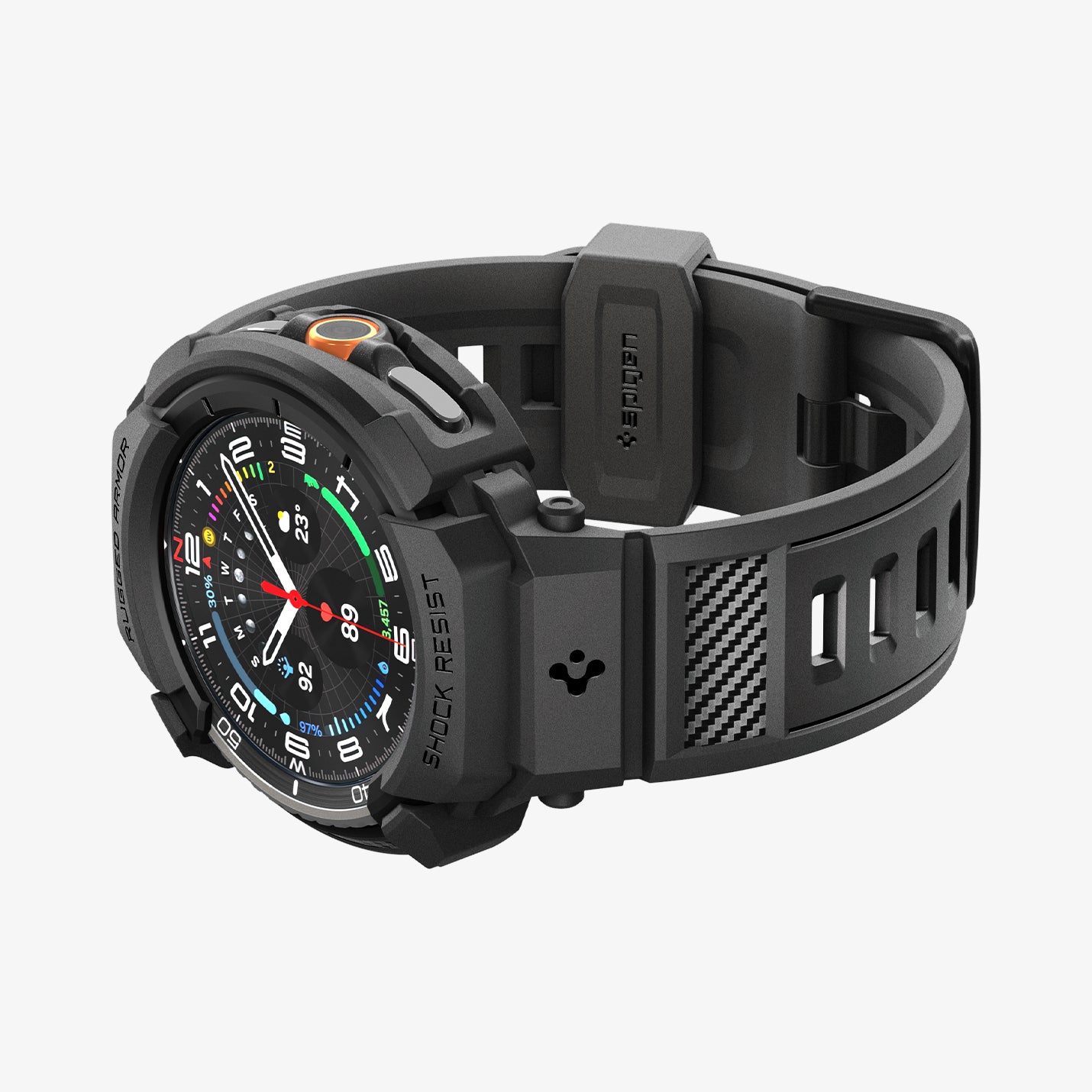 ACS10013 - Galaxy Watch 8 Rugged Armor Pro showing the front, side and bottom
