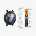 AGL08350 - Galaxy Watch 7 (44mm) GLAS.tR EZ Fit in Clear showing the installation tray hovering in front of watch face