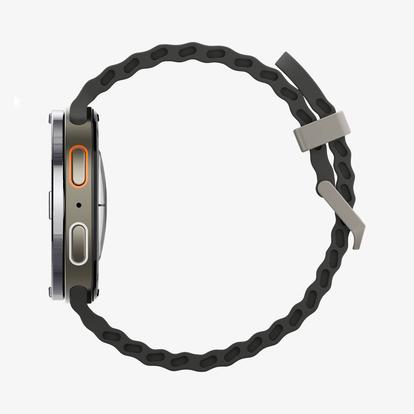 ACS10009 - Galaxy Watch 8 44mm Bezel Tune in sliver showing the side