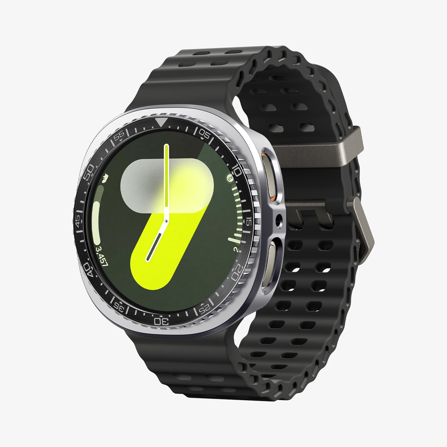 ACS10010 - Galaxy Watch 8 Bezel Tune Pro in black showing the front and partial side