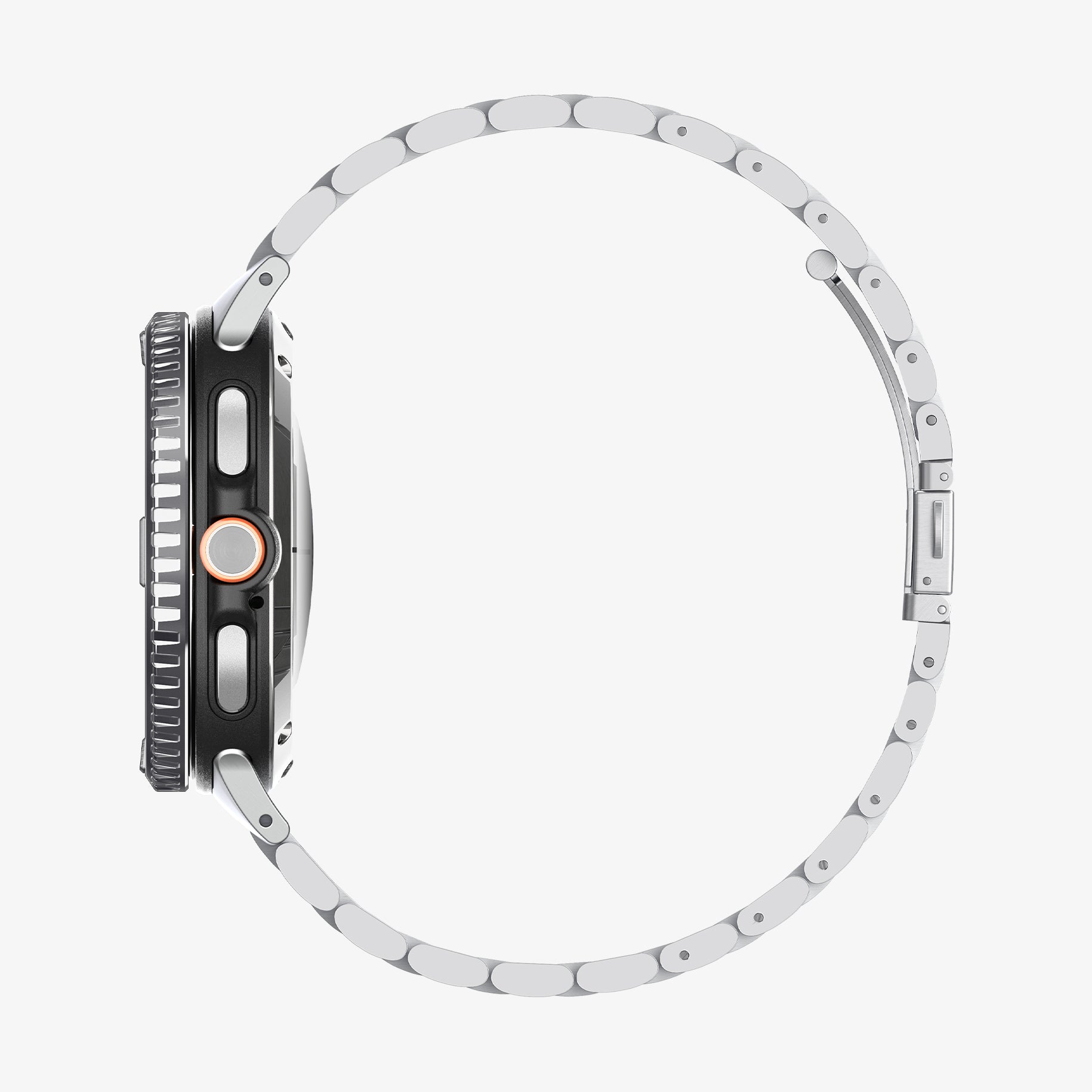 ACS10015 - Galaxy Watch 8 46mm Bezel Tune in sliver showing the side